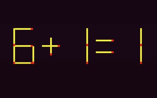Thử tài IQ: Di chuyển hai que diêm để 6+1=1 thành phép tính đúng