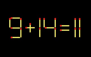 Thử tài IQ: Di chuyển một que diêm để 9+14=11 thành phép tính đúng