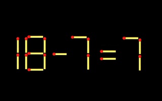 Thử tài IQ: Di chuyển một que diêm để 18-7=7 thành phép tính đúng