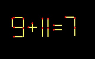 Thử tài IQ: Di chuyển một que diêm để 9+11=7 thành phép tính đúng
