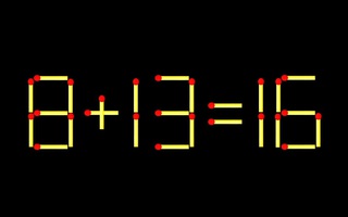 Thử tài IQ: Di chuyển một que diêm để 8+13=16 thành phép tính đúng