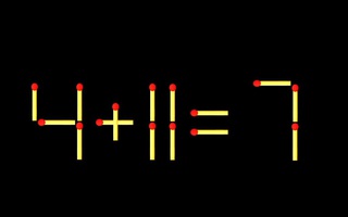 Thử tài IQ: Di chuyển một que diêm để 4+11=7 thành phép tính đúng