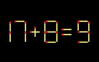 Thử tài IQ: Di chuyển một que diêm để 17+8=9 thành phép tính đúng