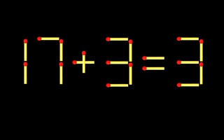 Thử tài IQ: Di chuyển một que diêm để 17+3=3 thành phép tính đúng
