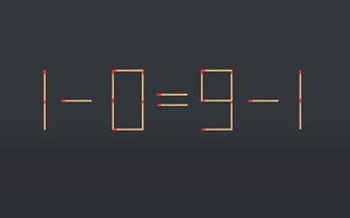 Thử tài IQ: Di chuyển một que diêm để 1-0=9-1 thành phép tính đúng