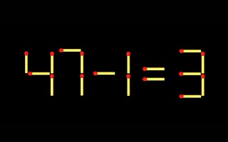 Thử tài IQ: Di chuyển một que diêm để 47-1=3 thành phép tính đúng