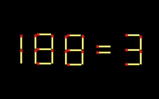 Thử tài IQ: Di chuyển một que diêm để 188=3 thành phép tính đúng