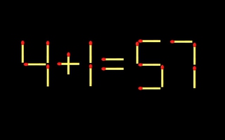 Thử tài IQ: Di chuyển một que diêm để 4+1=57 thành phép tính đúng