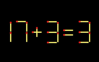 Thử tài IQ: Di chuyển một que diêm để 17+3=3 thành phép tính đúng