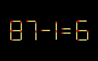 Thử tài IQ: Di chuyển một que diêm để 87-1=6 thành phép tính đúng