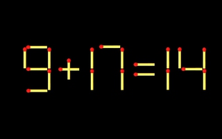 Thử tài IQ: Di chuyển một que diêm để 9+17=14 thành phép tính đúng