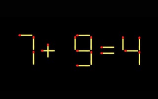 Thử tài IQ: Di chuyển một que diêm để 7+9=4 thành phép tính đúng