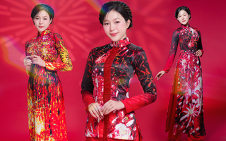 Hoa hậu Kiều Duy khoe sắc cùng áo dài Liên Hương