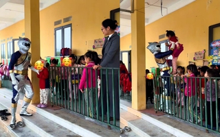 Ảnh vui 6-3: Bố cosplay thành siêu nhân đi đón con