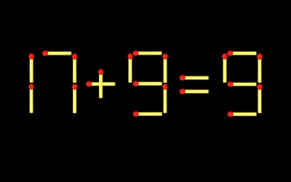 Thử tài IQ: Di chuyển một que diêm để 17+9=9 thành phép tính đúng