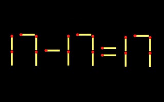Thử tài IQ: Di chuyển một que diêm để 17-17=17 thành phép tính đúng