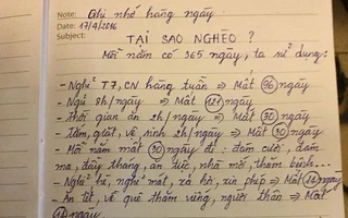 Ảnh vui 13-4: 'Nguyên nhân nghèo' dài cả một trang giấy