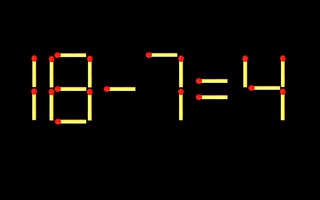 Thử tài IQ: Di chuyển một que diêm để 18-7=4 thành phép tính đúng