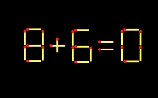 Thử tài IQ: Di chuyển một que diêm để 8+6=0 thành phép tính đúng