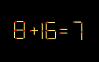 Thử tài IQ: Di chuyển một que diêm để 8+16=7 thành phép tính đúng