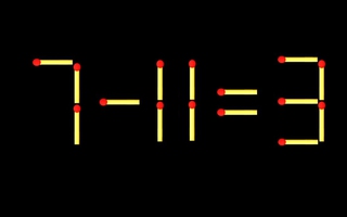 Thử tài IQ: Di chuyển một que diêm để 7-11=3 thành phép tính đúng