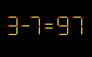 Thử tài IQ: Di chuyển một que diêm để 3-7=97 thành phép tính đúng