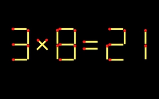 Thử tài IQ: Di chuyển một que diêm để 3x8=21 thành phép tính đúng