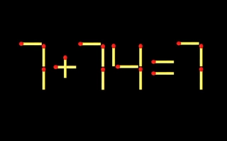 Thử tài IQ: Di chuyển một que diêm để 7+74=7 thành phép tính đúng