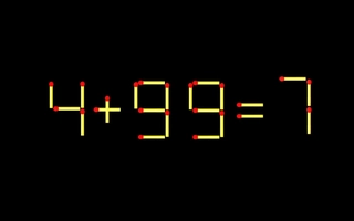 Thử tài IQ: Di chuyển một que diêm để 4+99=7 thành phép tính đúng