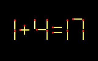 Thử tài IQ: Di chuyển một que diêm để 1+4=17 thành phép tính đúng