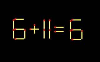 Thử tài IQ: Di chuyển một que diêm để 6+11=6 thành phép tính đúng