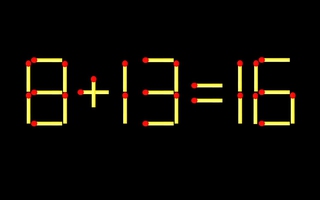 Thử tài IQ: Di chuyển một que diêm để 8+13=16 thành phép tính đúng