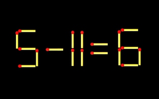 Thử tài IQ: Di chuyển một que diêm để 5-11=6 thành phép tính đúng