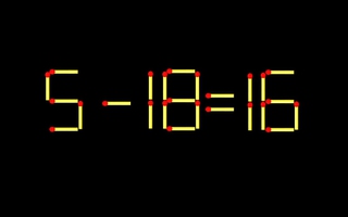 Thử tài IQ: Di chuyển một que diêm để 5-18=16 thành phép tính đúng