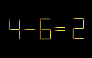 Thử tài IQ: Di chuyển một que diêm để 4-6=2 thành phép tính đúng