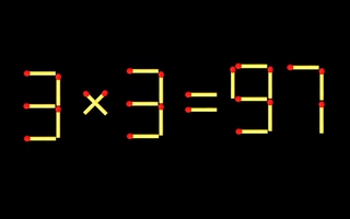 Thử tài IQ: Di chuyển một que diêm để 3x3=97 thành phép tính đúng