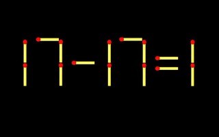 Thử tài IQ: Di chuyển một que diêm để 17-17=1 thành phép tính đúng