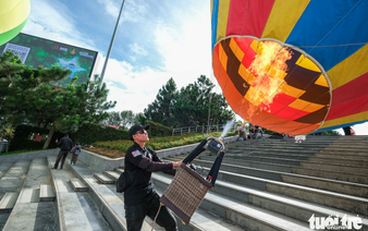 Colorful hot-air balloons light up Xuan Huong Lake in Vietnam’s Lam Dong