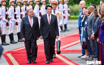 Vietnamese state president welcomes UN Secretary-General in Hanoi