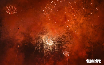 Fireworks illuminate Hanoi sky for Reunification Day celebration