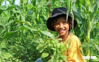 In Vietnam, 11-year-old boy grows, sells vegetables to support struggling family