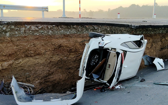 Road collapse sends 6 to hospital in Vietnam’s Tay Ninh