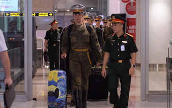 Russian troops arrive in Hanoi for Vietnam's National Day parade