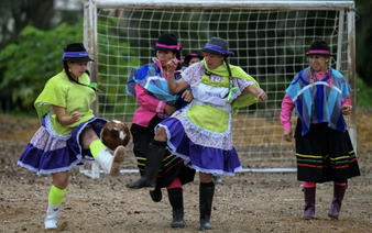 Putting the boot in: Colombian women farmers embrace football
