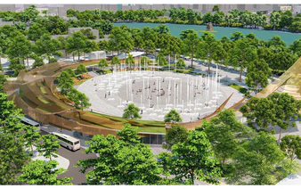 Planned perspective of square project near Hoan Kiem Lake in Hanoi