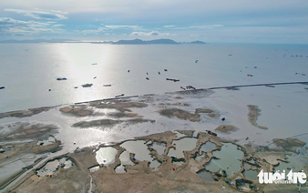 Drone photos of Can Gio sea reclamation urban project in Ho Chi Minh City nearly 6 months after groundbreaking