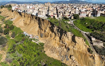 Landslide leaves Sicilian town teetering on cliff edge