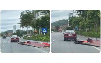 Car caught dragging entire metal roof down Vietnamese street, prompting police hunt
