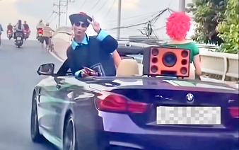 Convertible car carrying ‘jiangshi’ cosplayers leads to fines for 3 in Vietnam