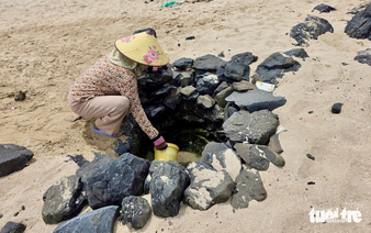 Freshwater well on Vietnam beach never runs dry